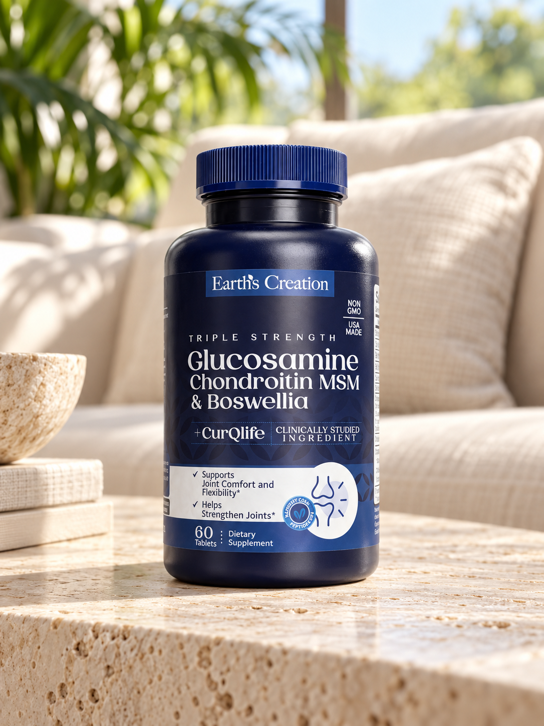 Triple Strength Glucosamine Chondroitin MSM + CurQLife®