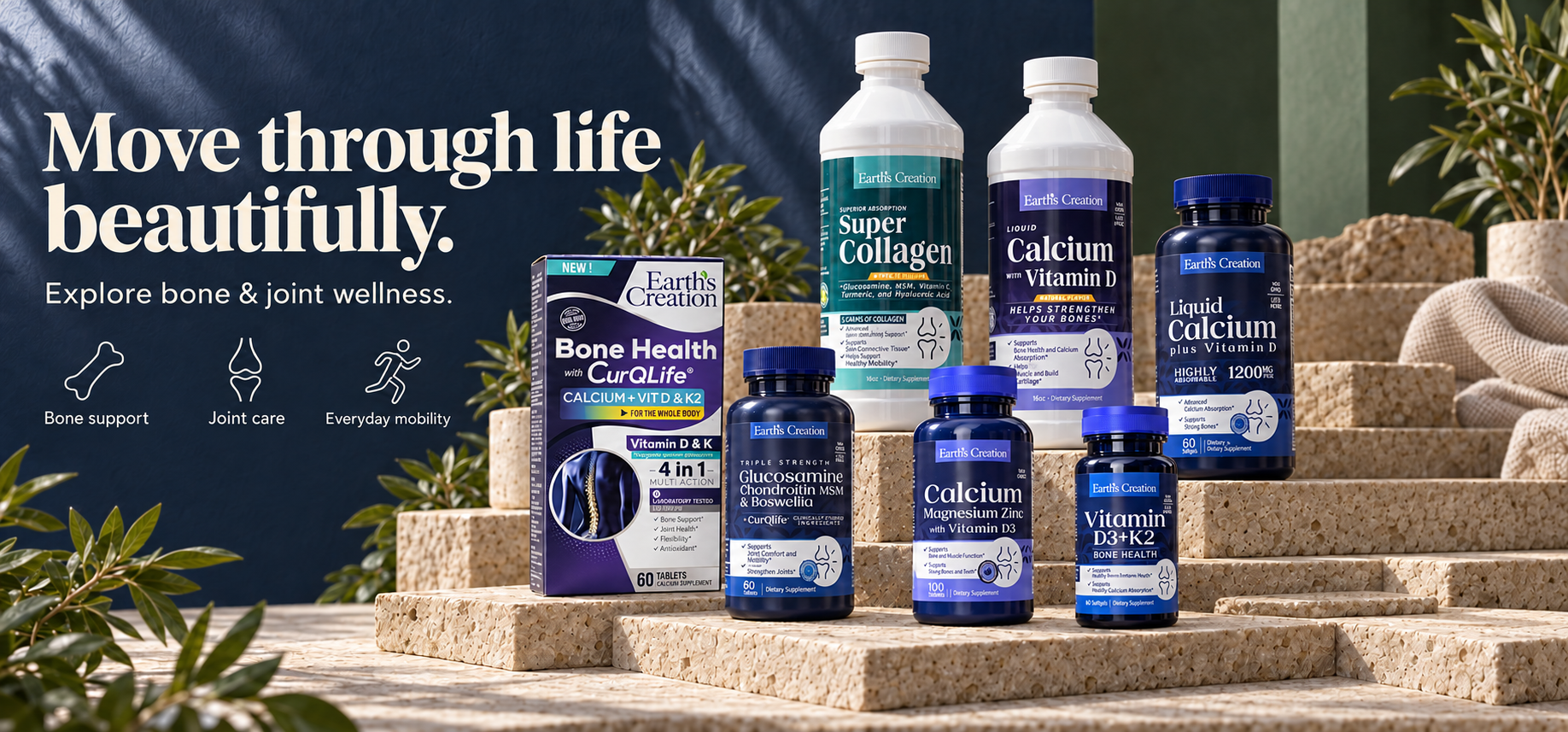 Move through life beautifully. Bone and joint wellness products in a dynamic studio setting.