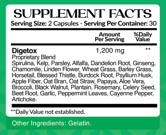 DIGETOX DIETARY 1200MG BY 60