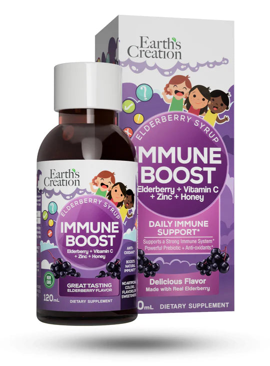 Elderberry Syrup for Kids Immune Boost – Vitamin C, Zinc, Elderberry (2g) & Honey