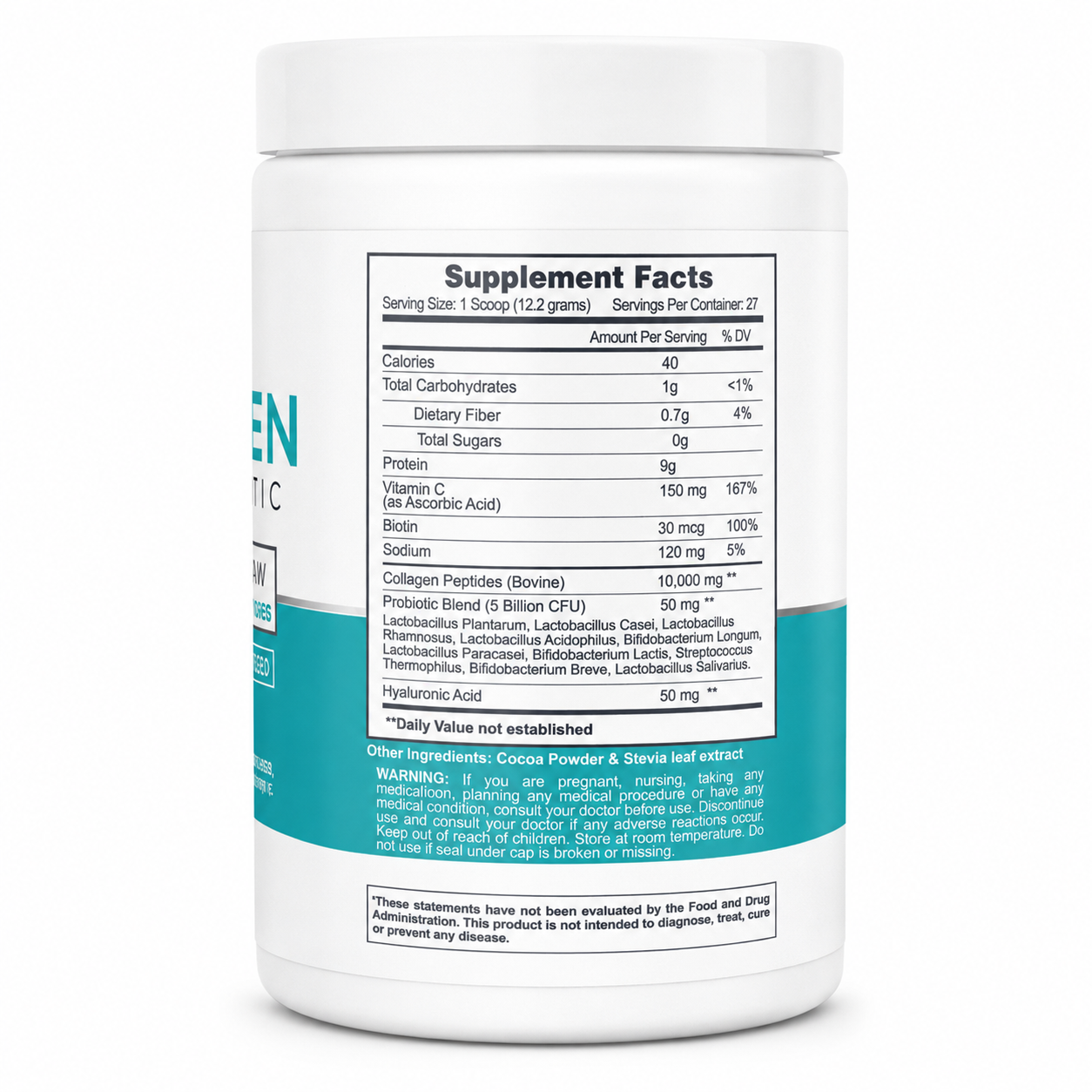Earth’s Creation Collagen with Probiotic – Chocolate Hydrolyzed Collagen Peptides – Nourish + Glow