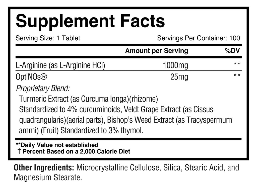 L-Arginine + OptiNOs Nitric Oxide Booster