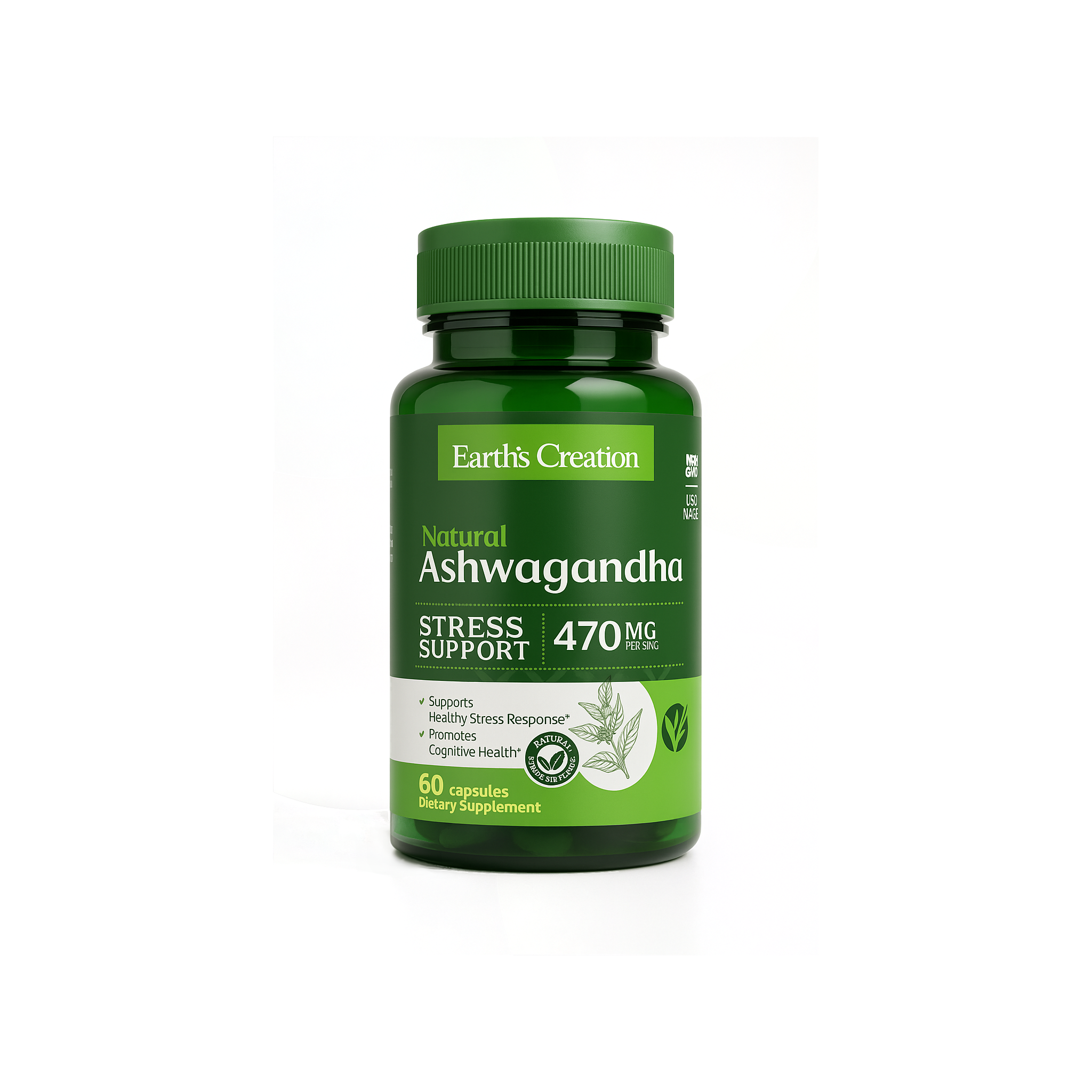 Earth’s Creation Natural Ashwagandha – Stress Support 470mg
