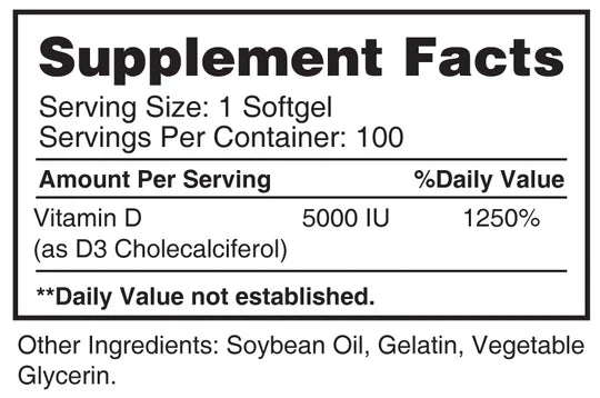 E/C VITAMIN D 5000 IU BY 100