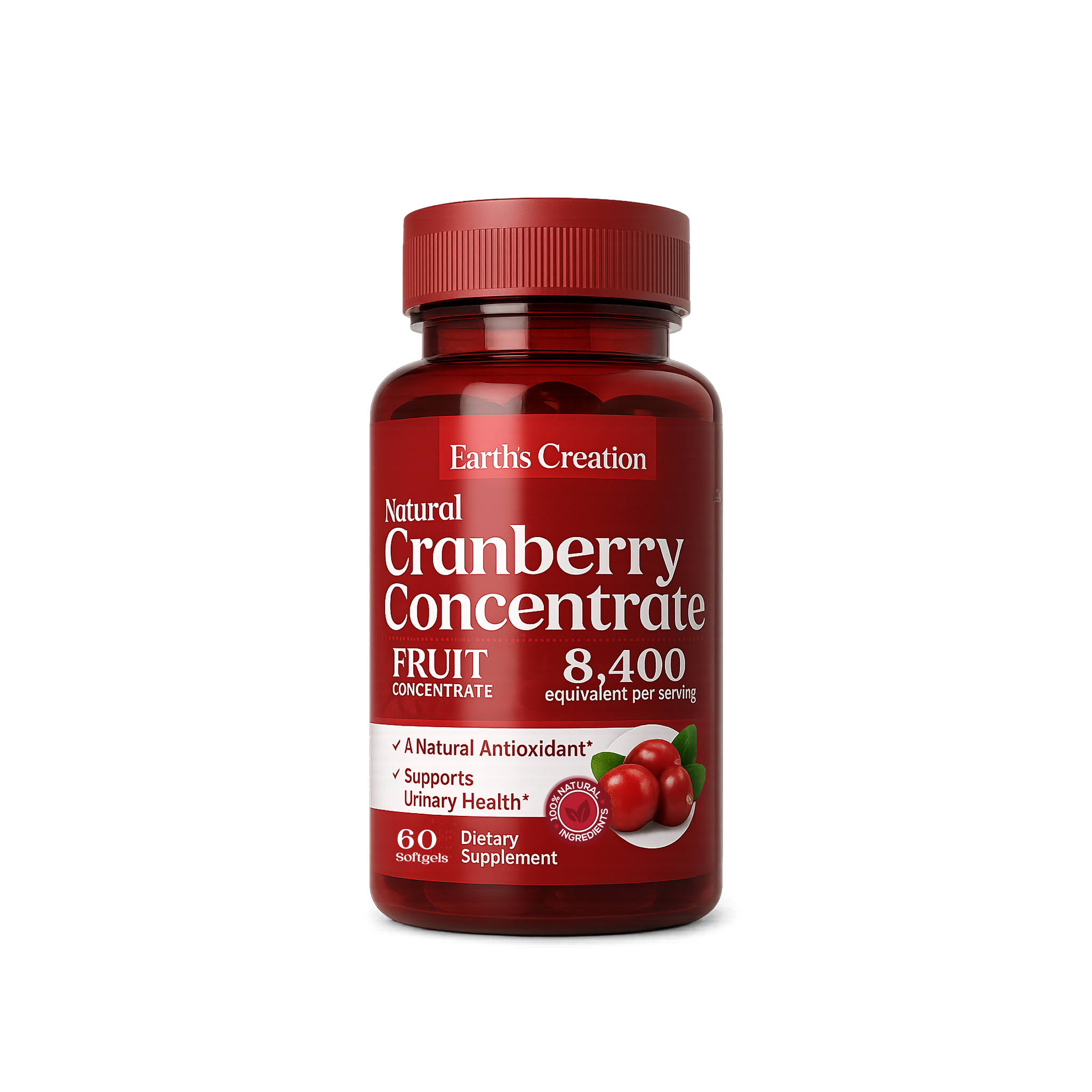 Earth’s Creation Natural Cranberry Concentrate – 8,400mg Equivalent
