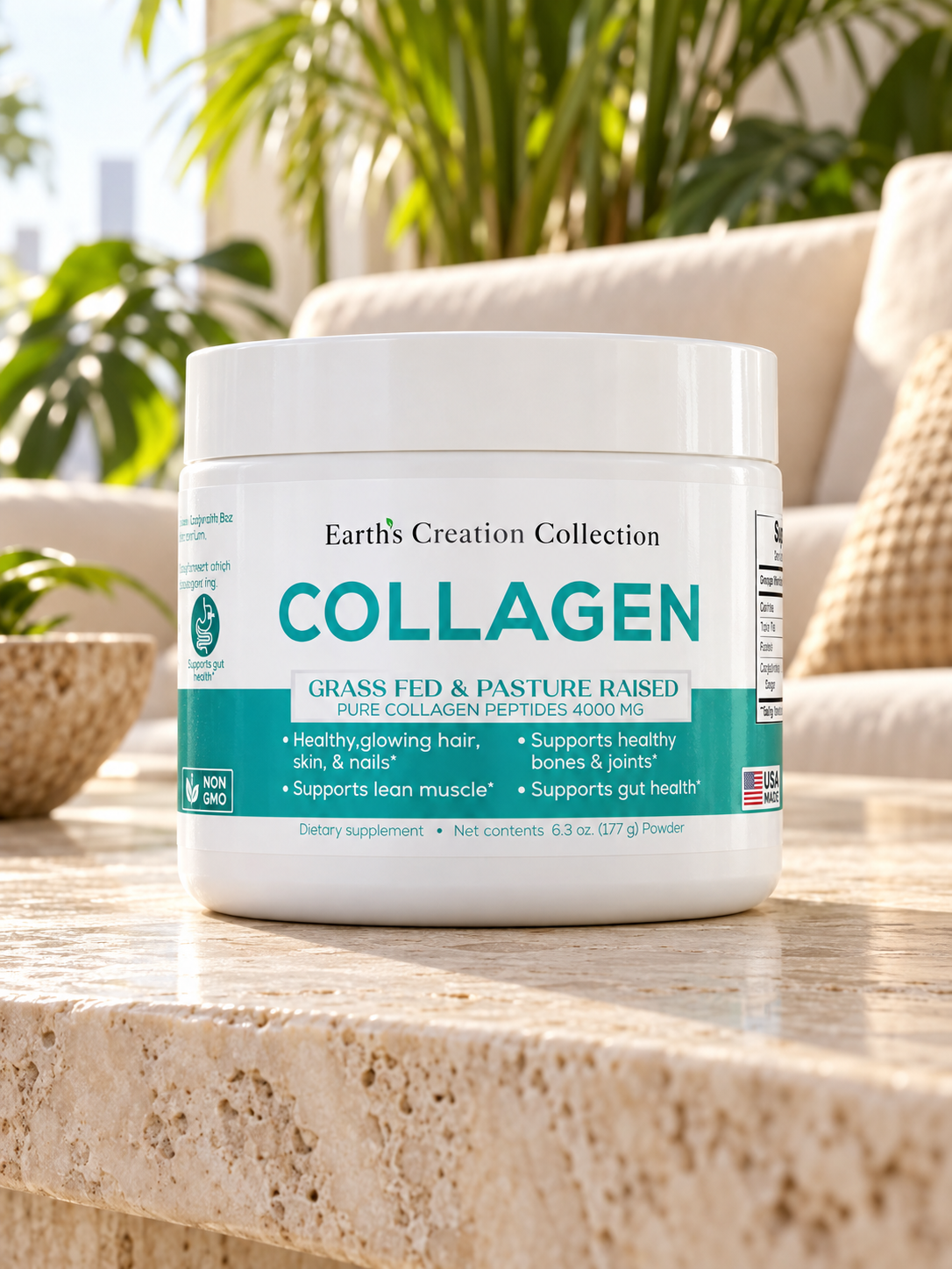 Collagen 4000mg Pure Hydrolyzed Collagen Peptides