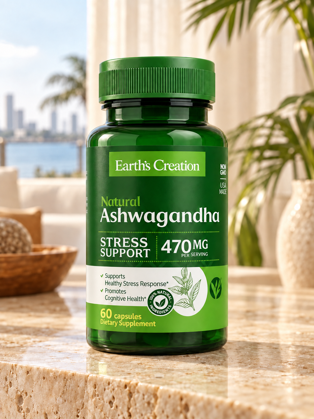 Earth’s Creation Natural Ashwagandha – Stress Support 470mg