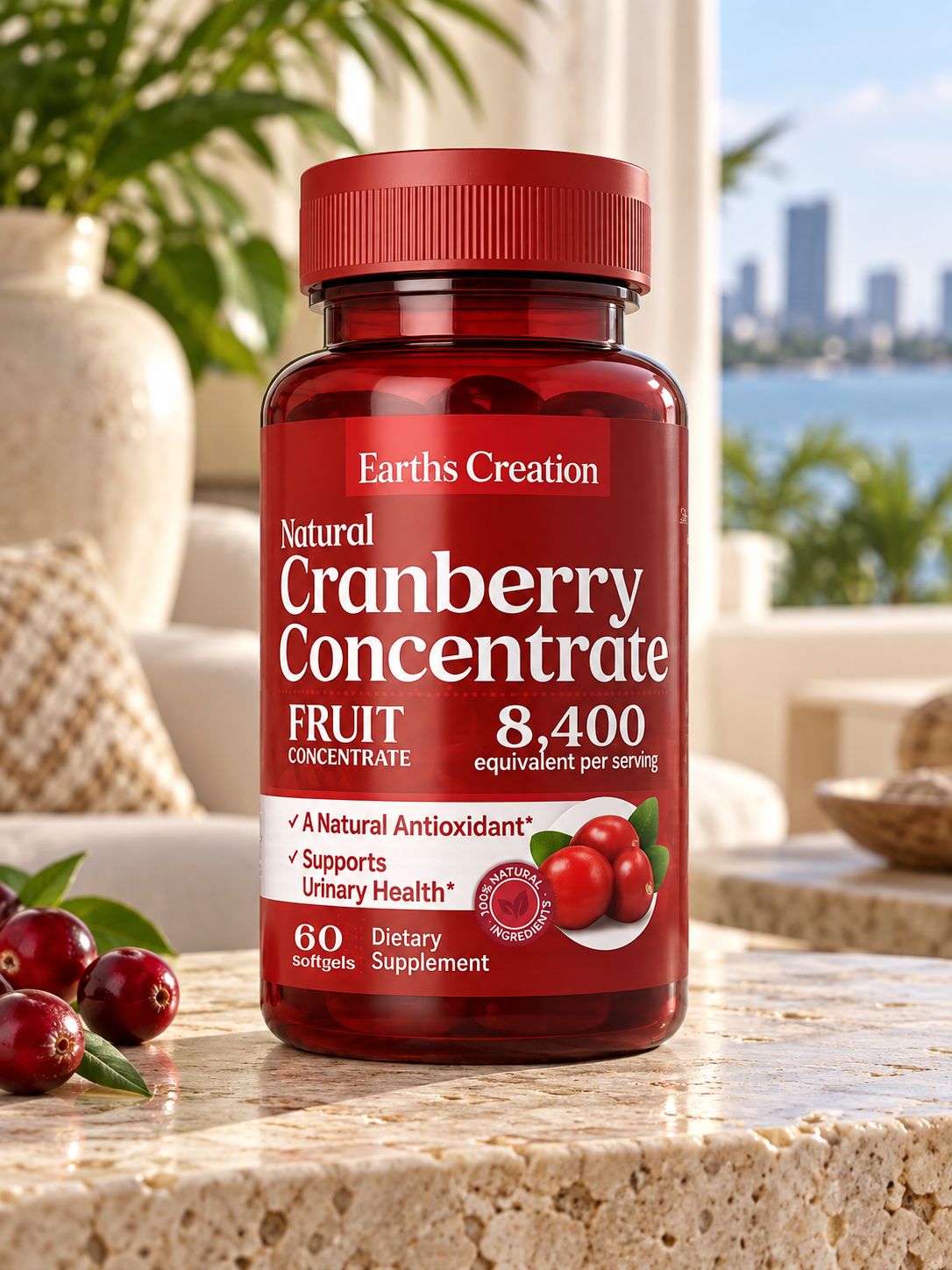 Earth’s Creation Natural Cranberry Concentrate – 8,400mg Equivalent
