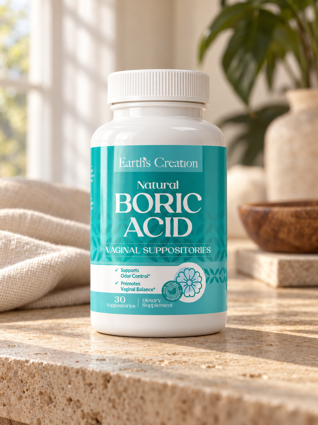 Natural Boric Acid Vaginal Suppositories