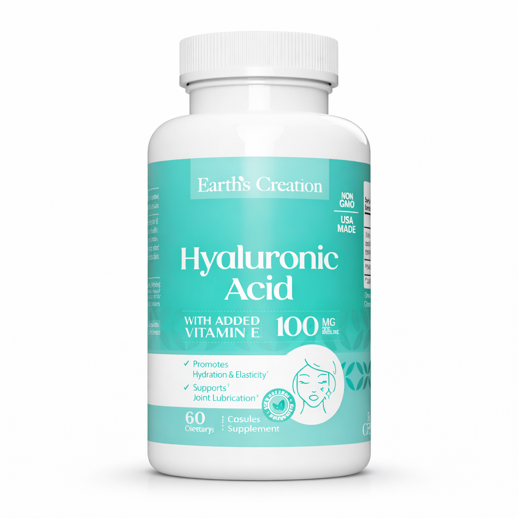 Hyaluronic Acid 100 mg + Vitamin E – Deep Skin Hydration, Elasticity & Joint Support