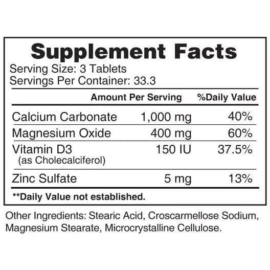 Calcium, Magnesium, Zinc